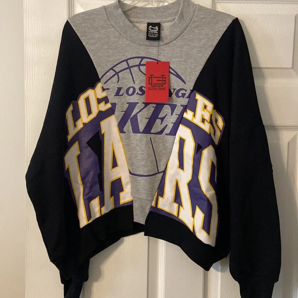 Los Angeles Lakers Women's Sweater - Gray and Black and purple size L brand new - Picture 4 of 12